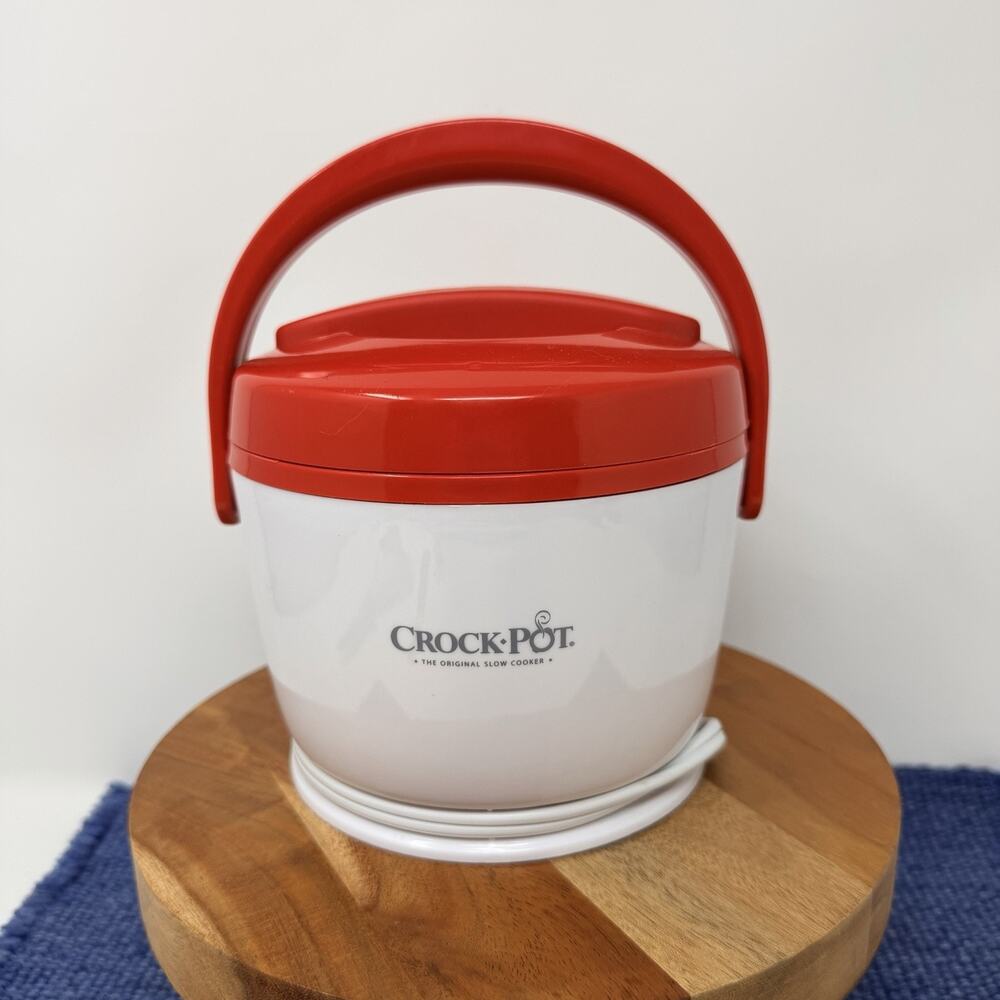 Crock-Pot Portable Electric Lunch Warmer Slow Cooker 20 oz Red/White